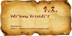 Vékony Kristóf névjegykártya